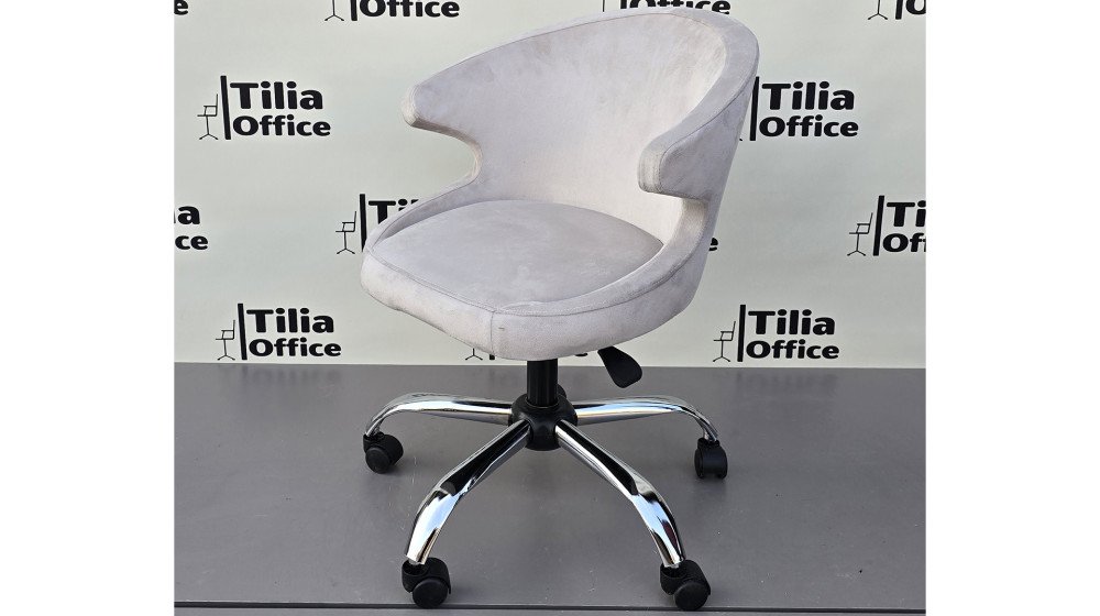 Coket Çalışma Koltuğu Krom Yonca Ayak Krem